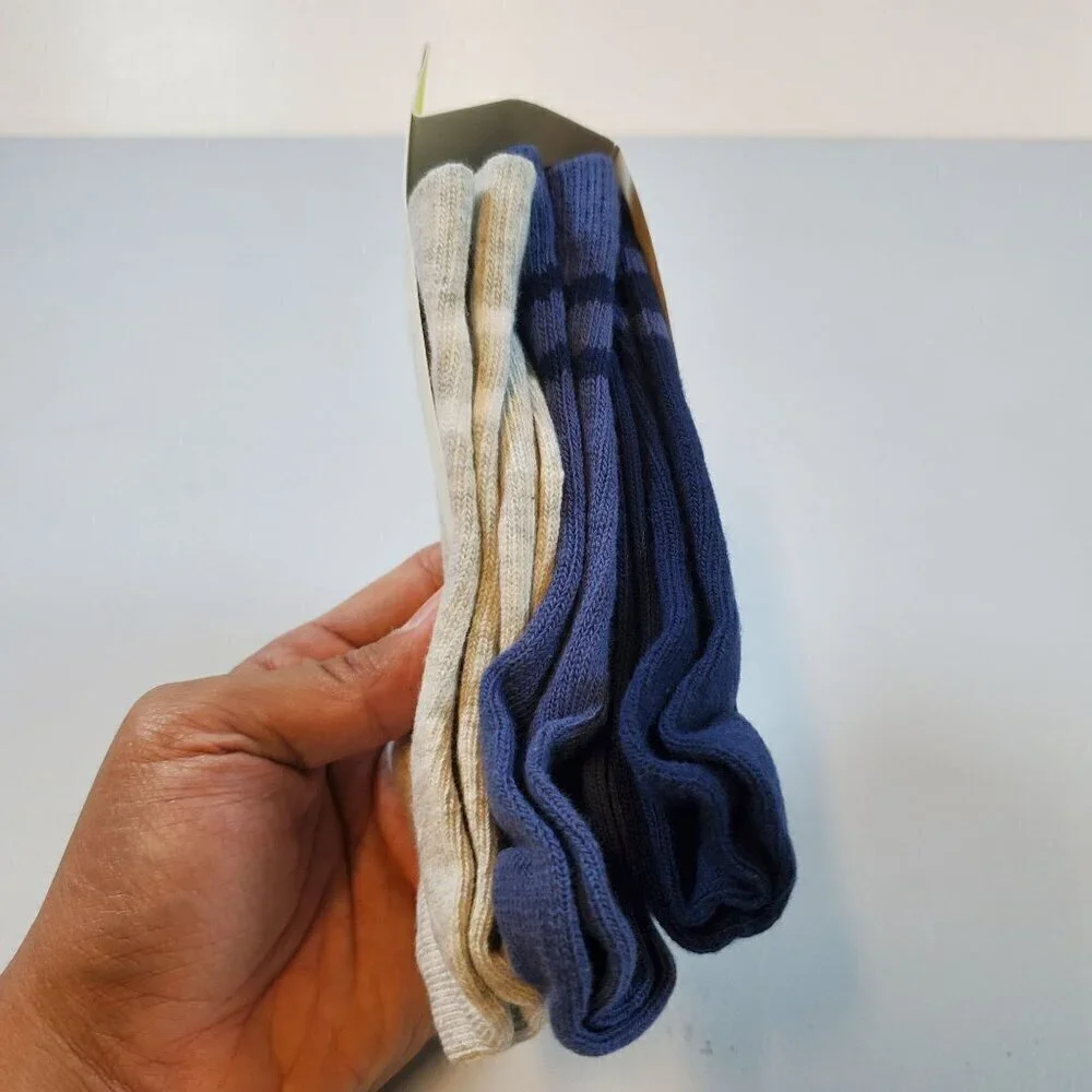 H&M Move 3-Pack Sport Socks Mid-Calf Cotton Blend Casual 13-1.5 NWT Assorted